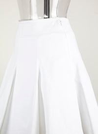Short plain skater skirt - Intense White