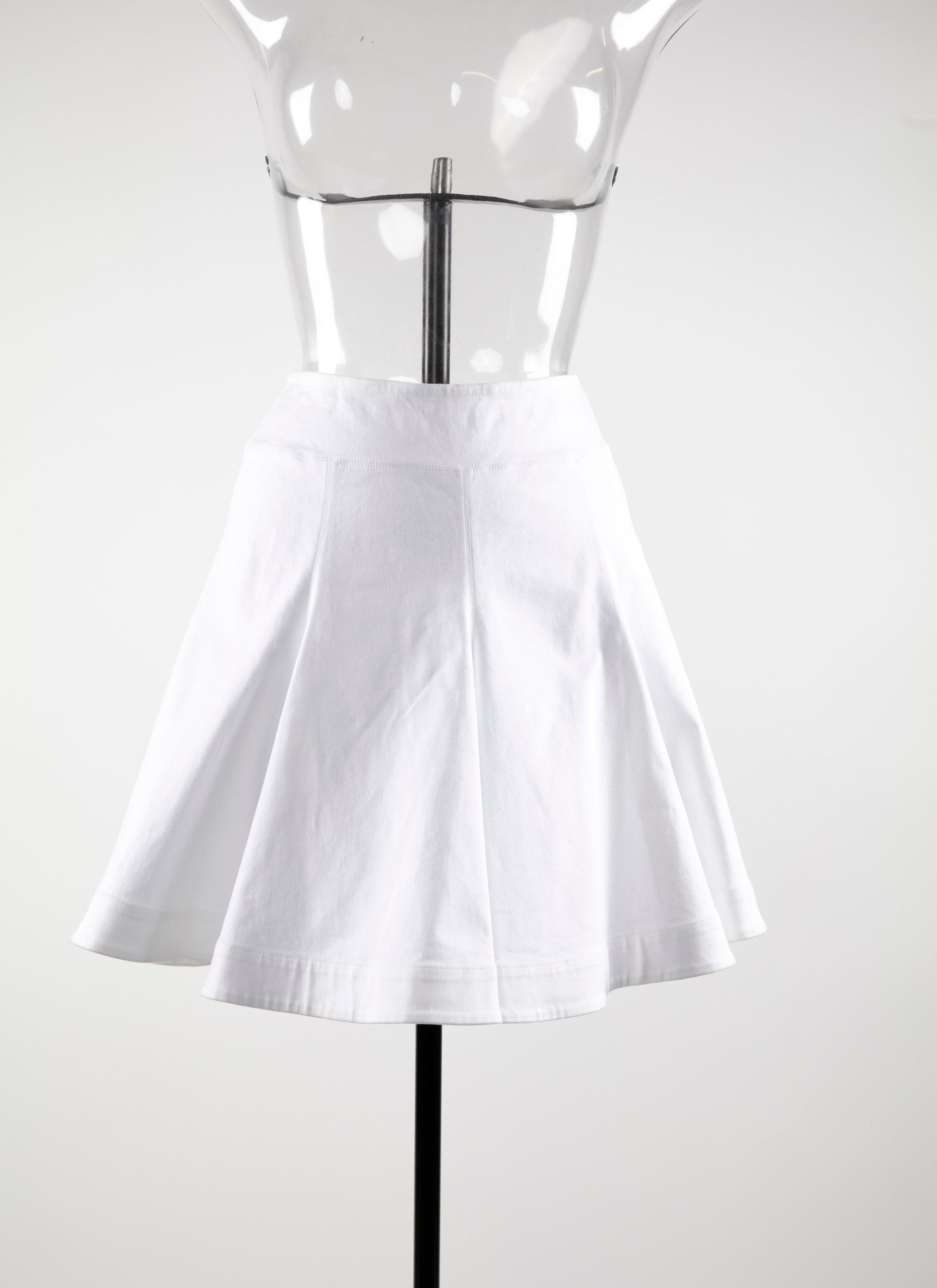 Short plain skater skirt - Intense White