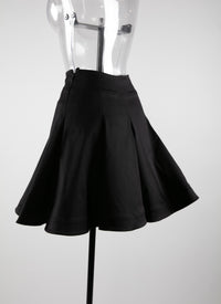 Jupe courte patineuse unie - Noir intense
