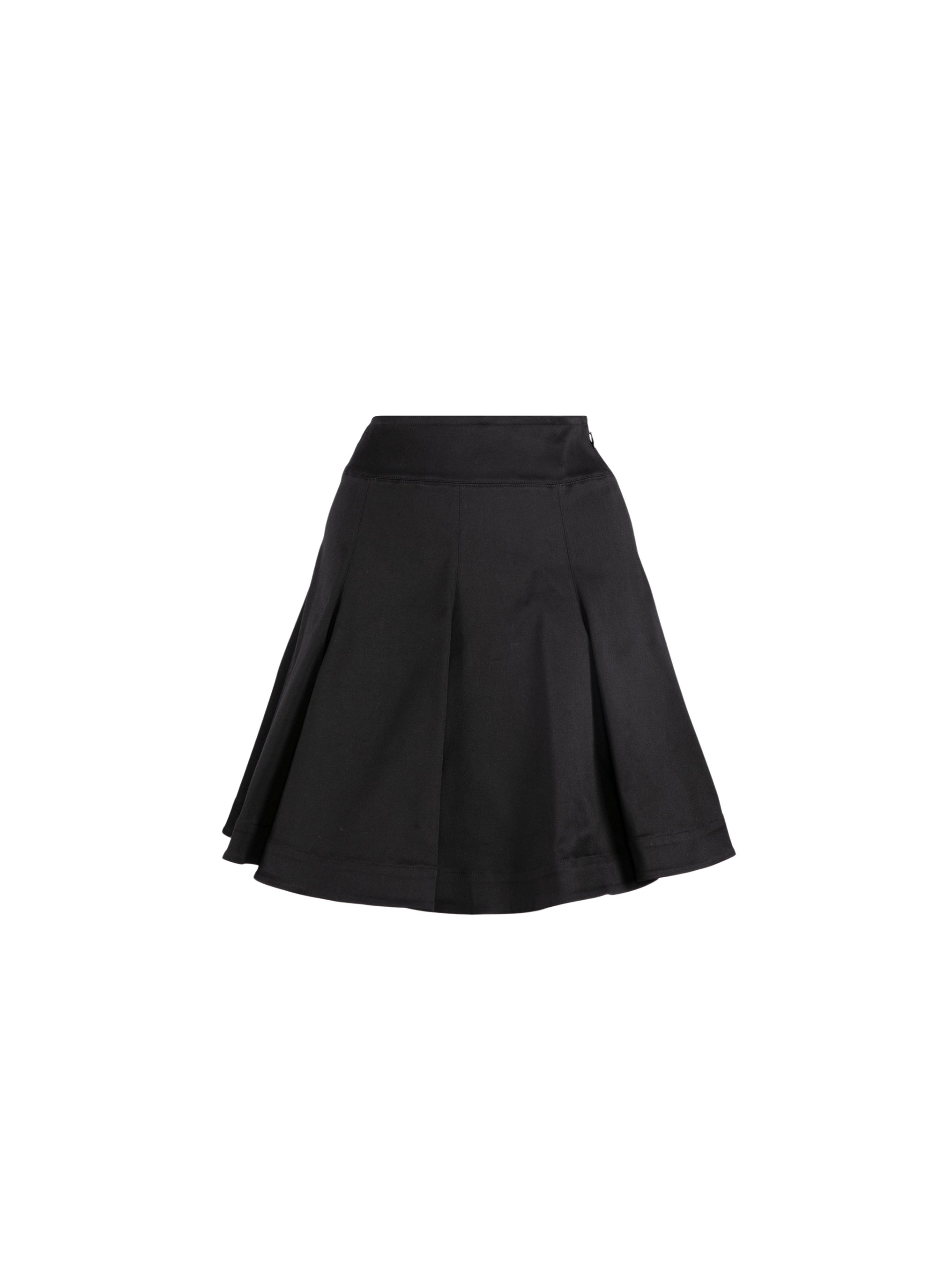 Jupe courte patineuse unie - Noir intense