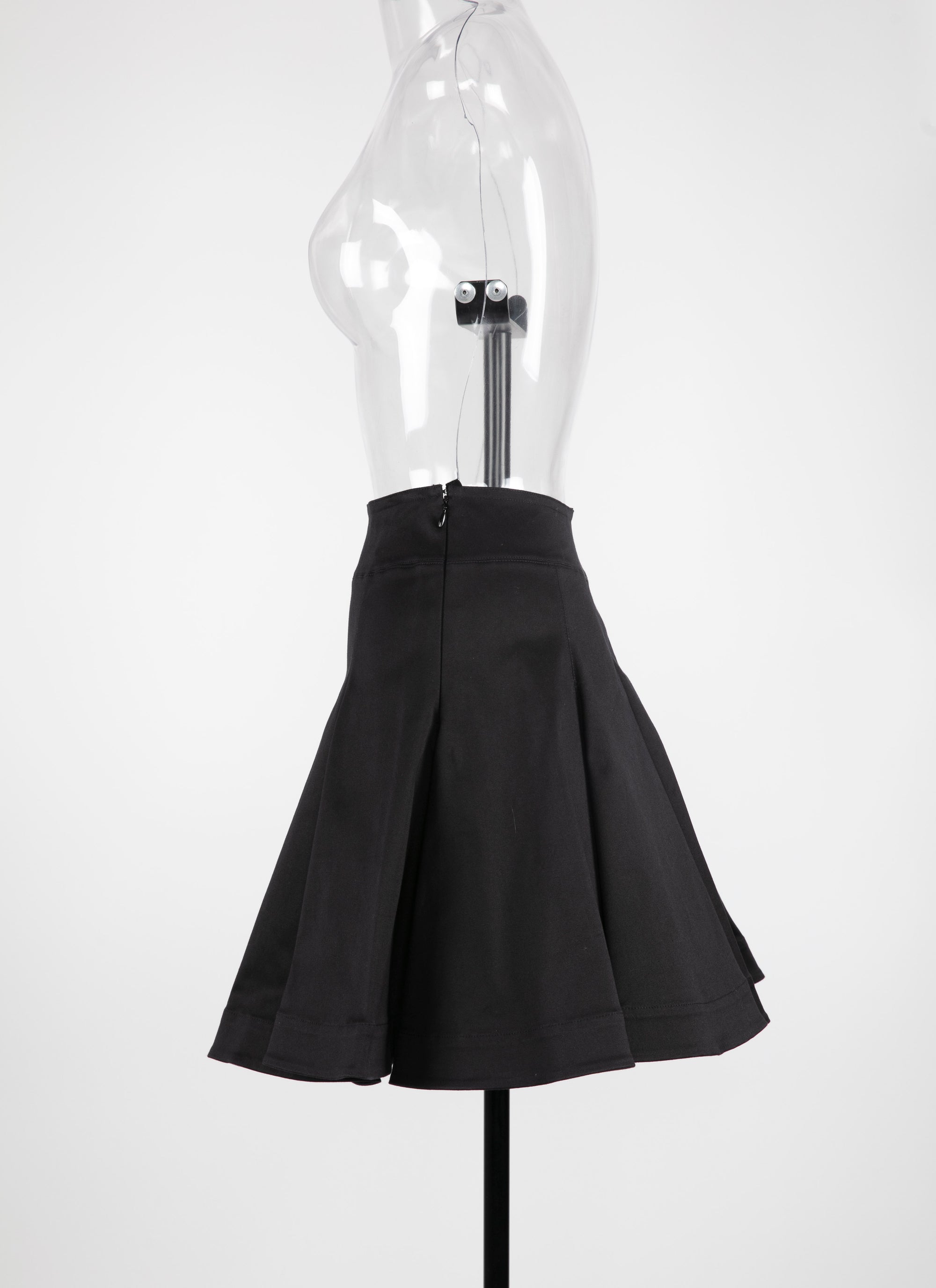 Jupe courte patineuse unie - Noir intense