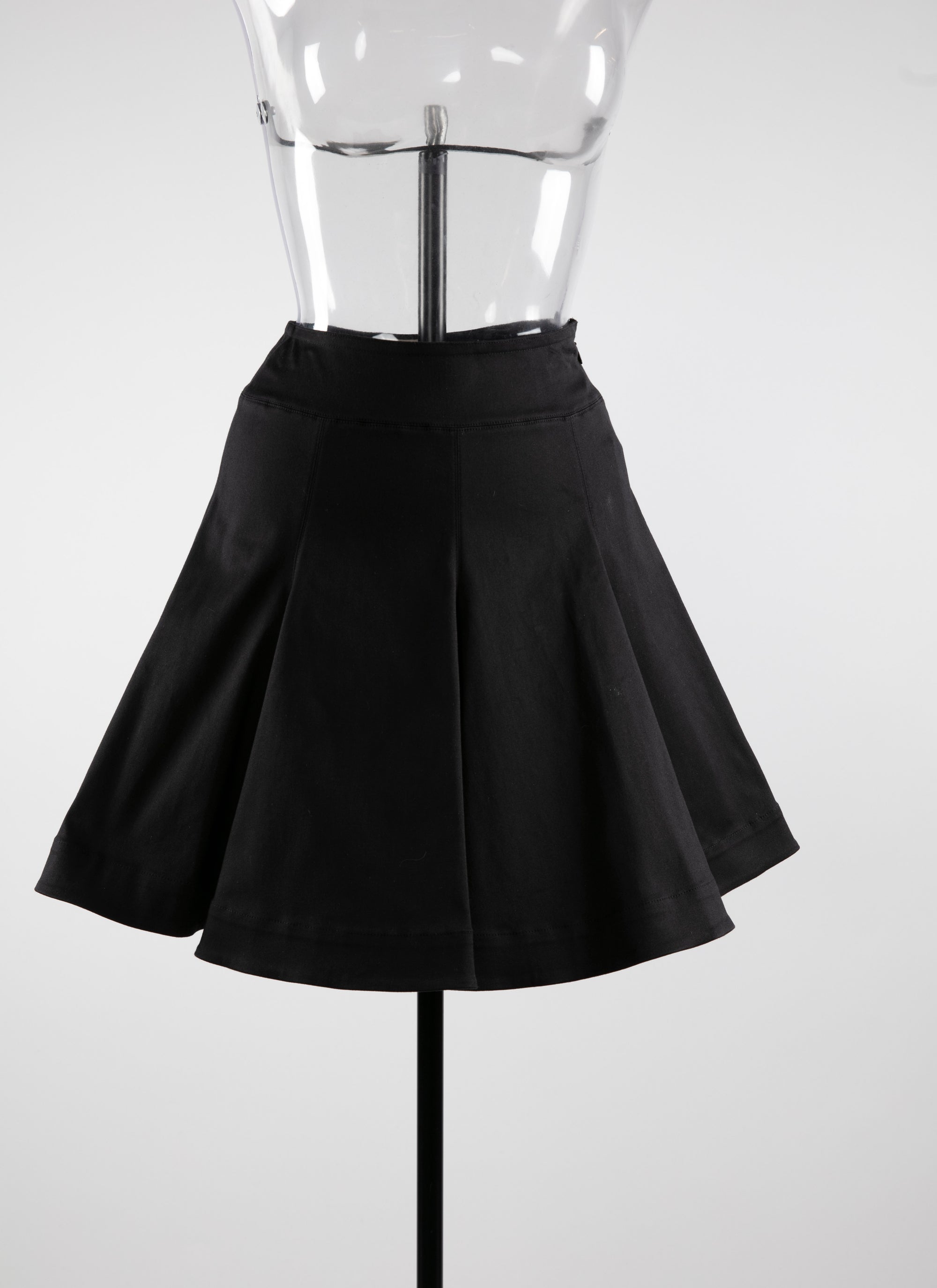 Jupe courte patineuse unie - Noir intense