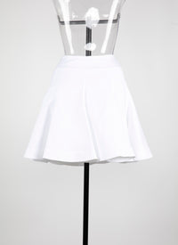 Short plain skater skirt - Intense White