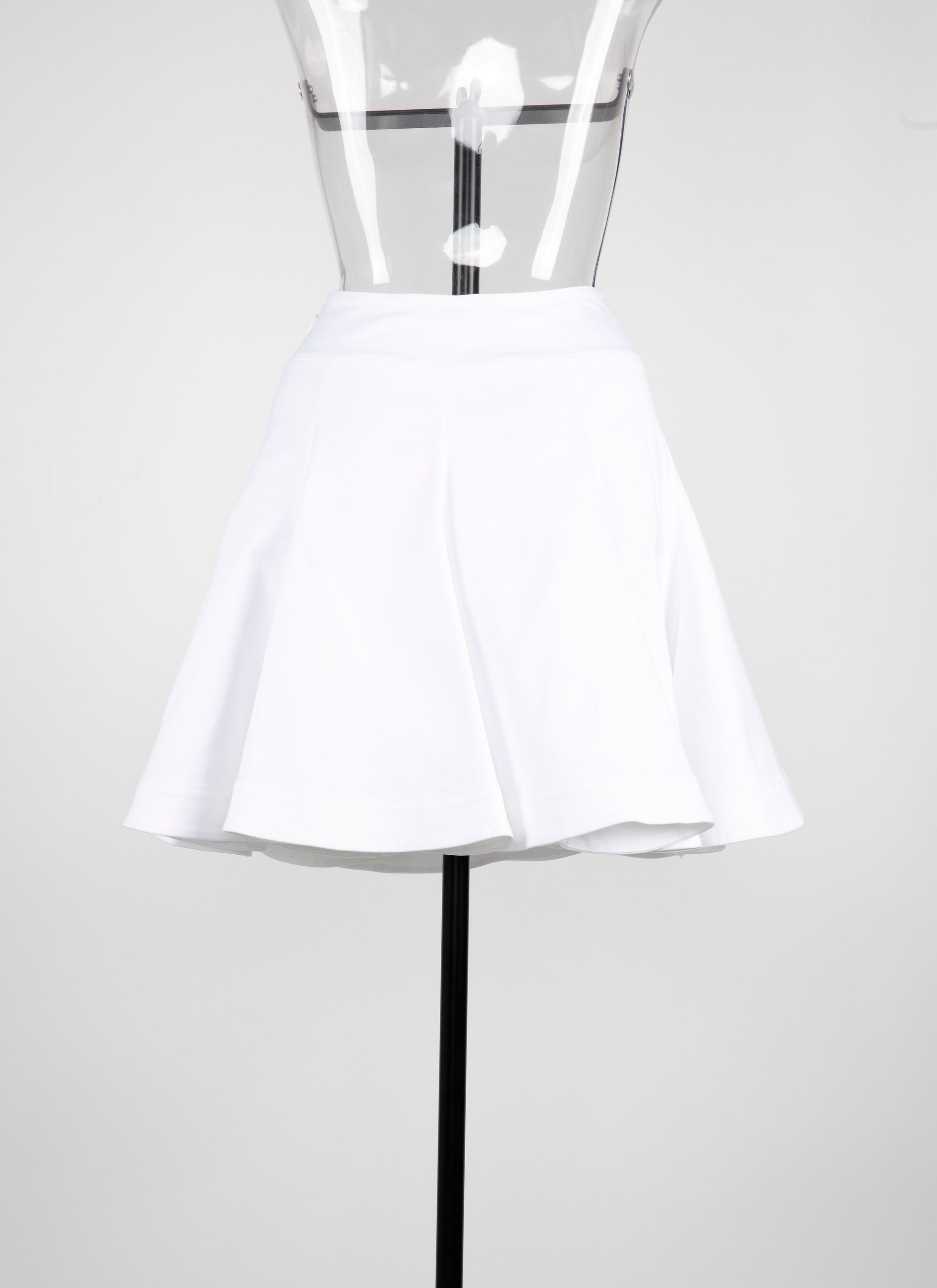 Short plain skater skirt - Intense White