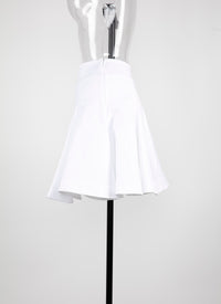 Short plain skater skirt - Intense White