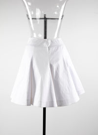 Short plain skater skirt - White