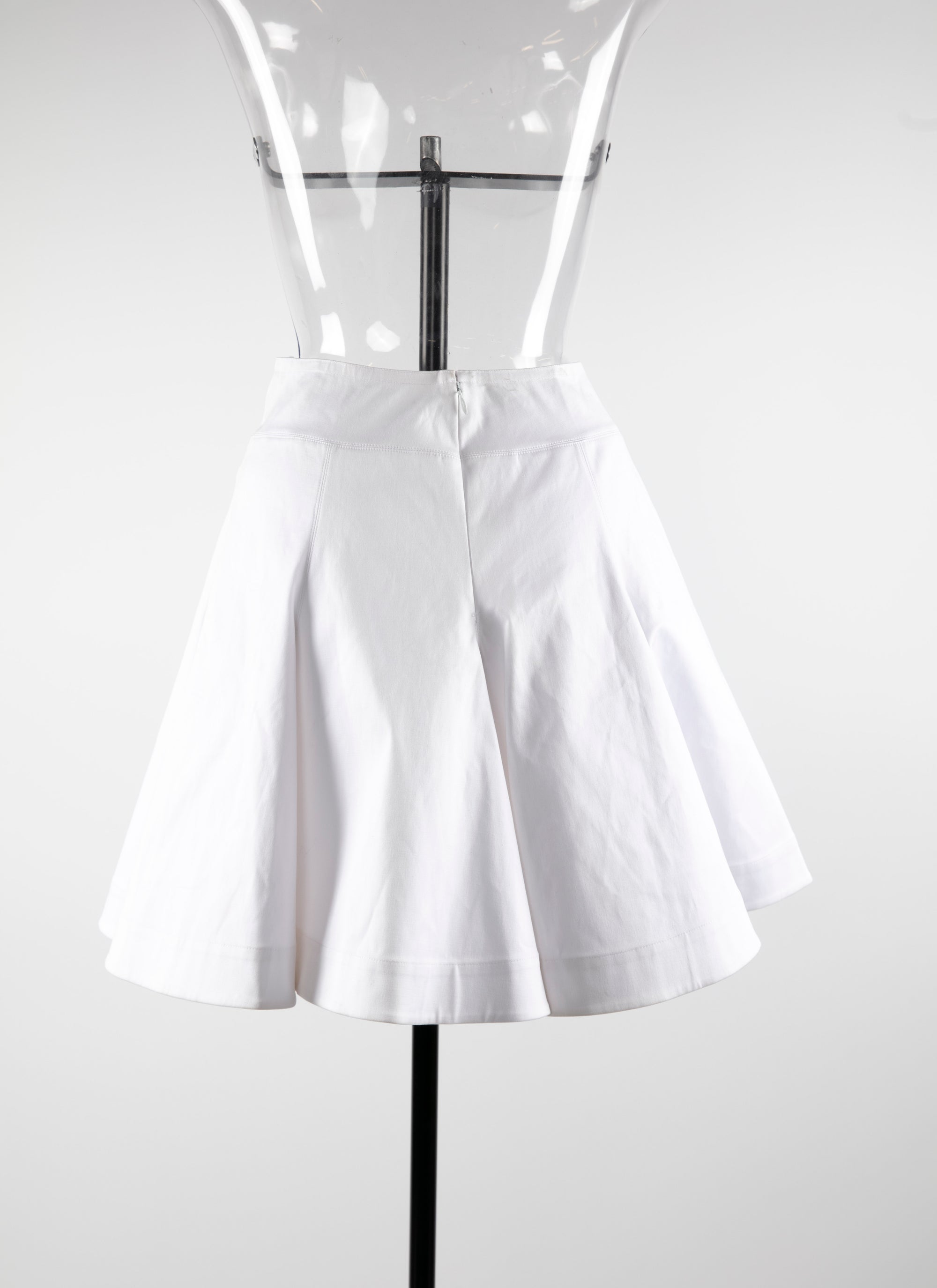 Short plain skater skirt - White