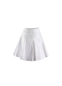 Short plain skater skirt - White