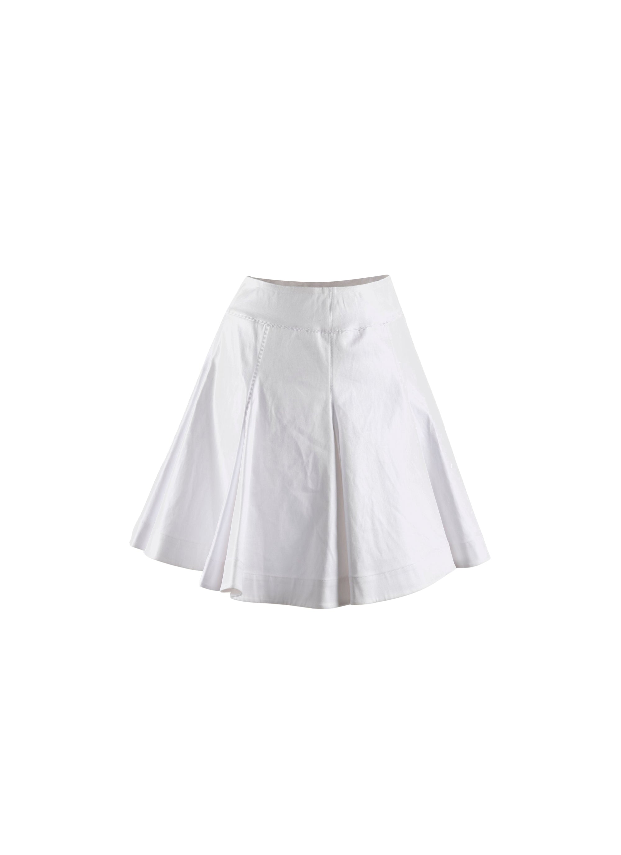 Short plain skater skirt - White