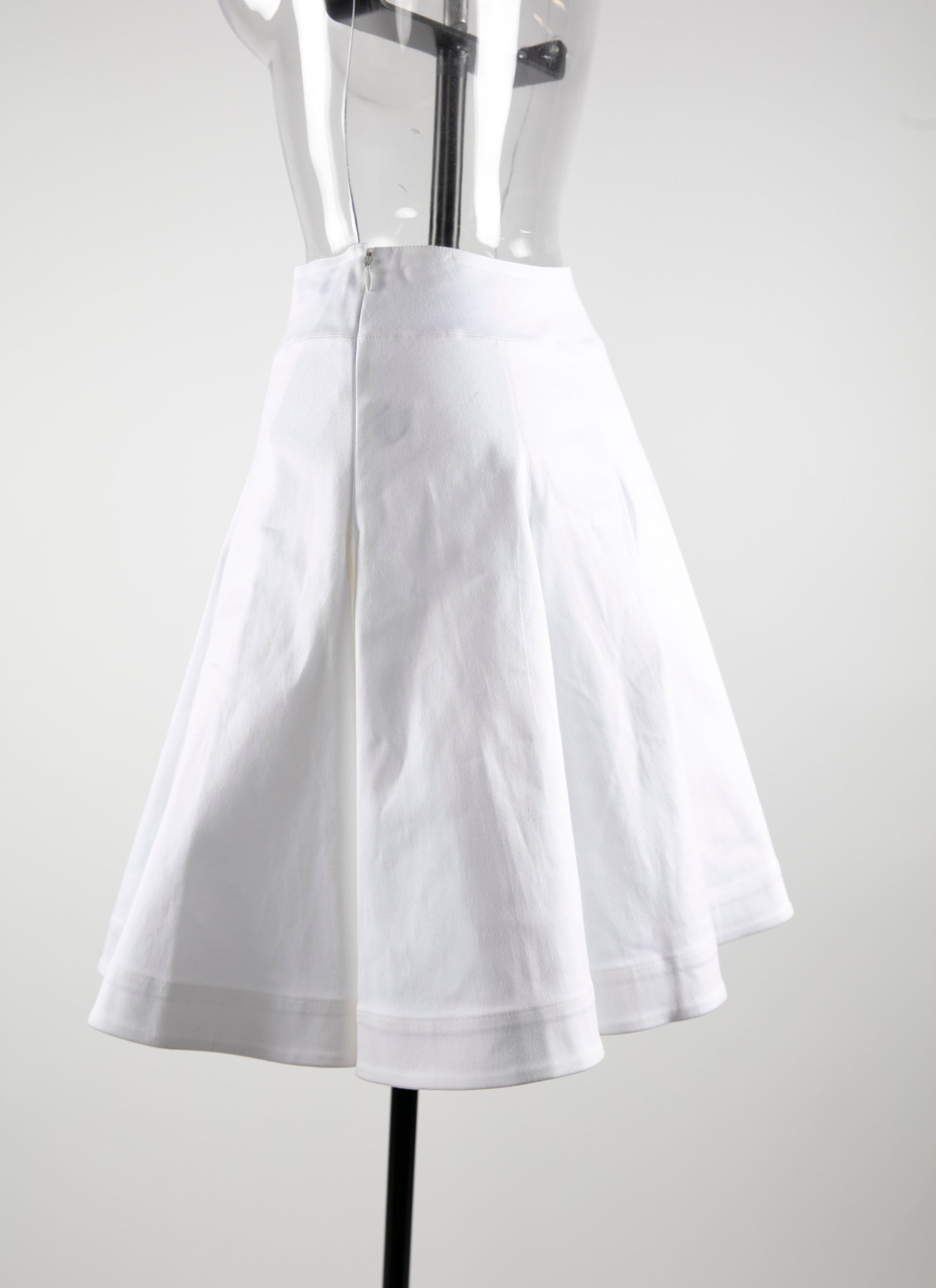 Jupe patineuse unie - Blanc