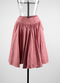 Jupe courte évasée unie avec détails - Framboise