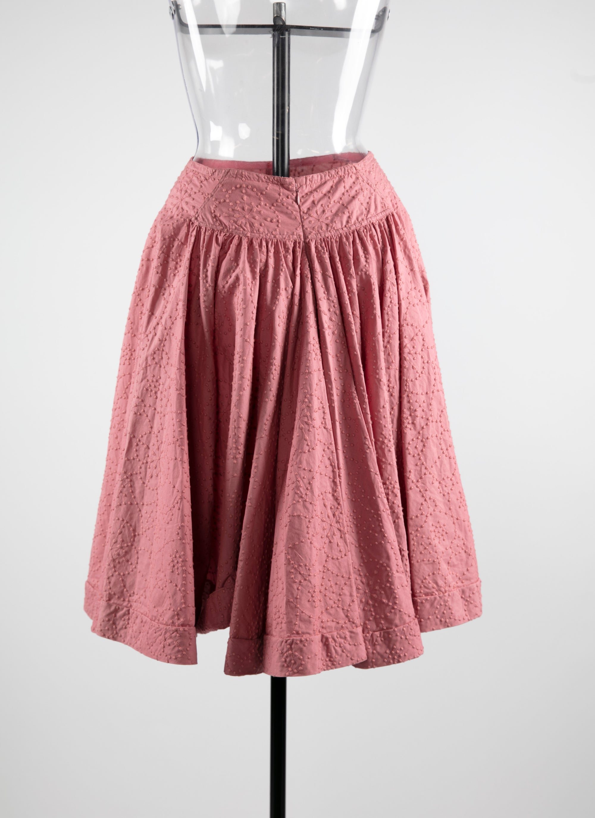Jupe courte évasée unie avec détails - Framboise