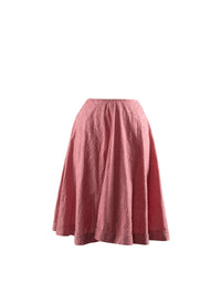 Jupe courte évasée unie avec détails - Framboise