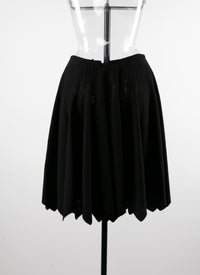 Pleated openwork skirt - Black intense