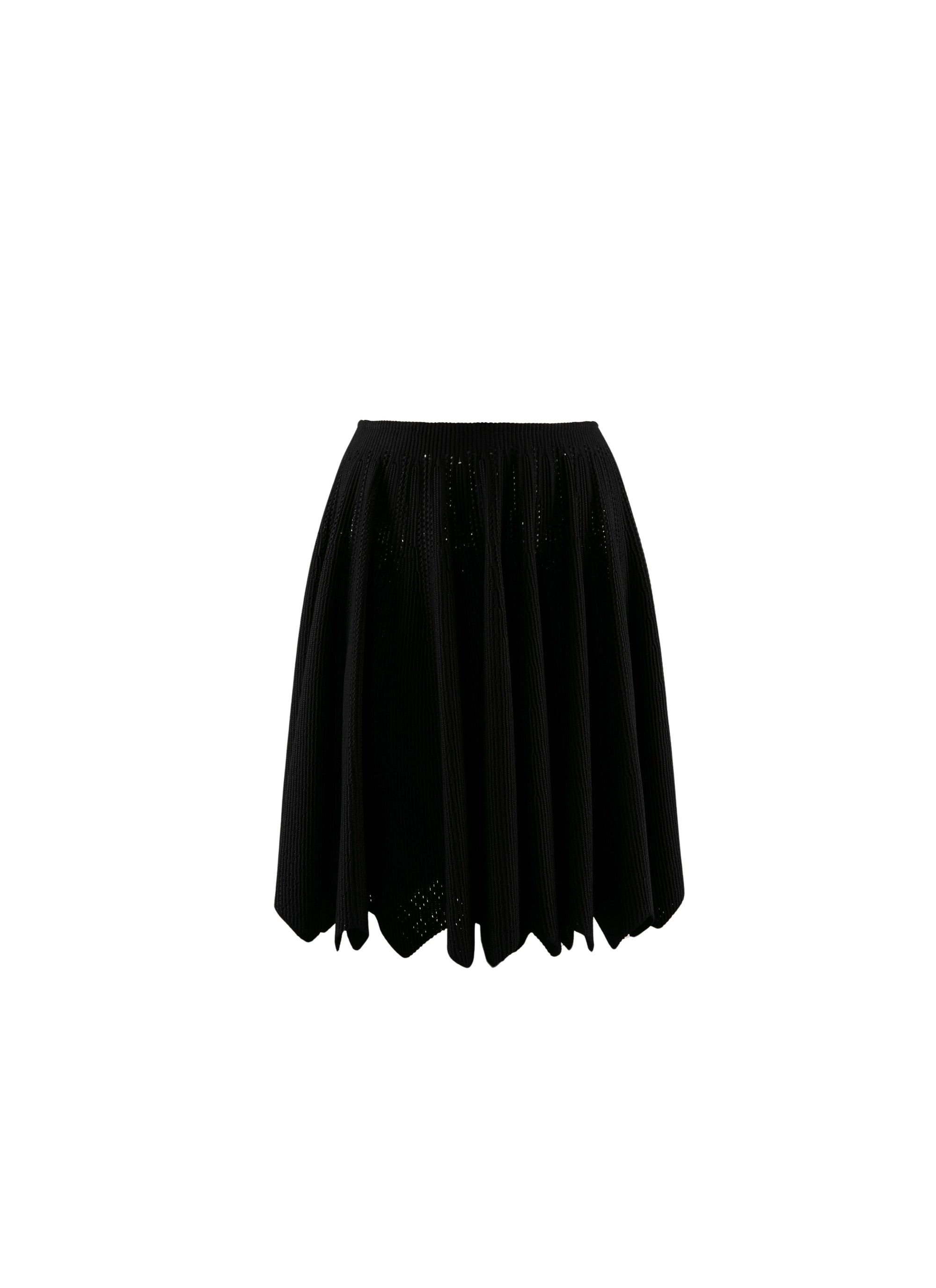 Pleated openwork skirt - Black intense
