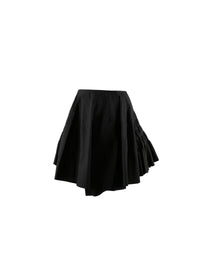 Jupe patineuse asymétrique à fronces - Noir