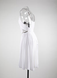 Robe courte à bretelles et ceinture ornés de cœur - Blanc Nacre