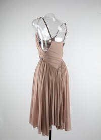 Sleeveless sweetheart dress - Flesh