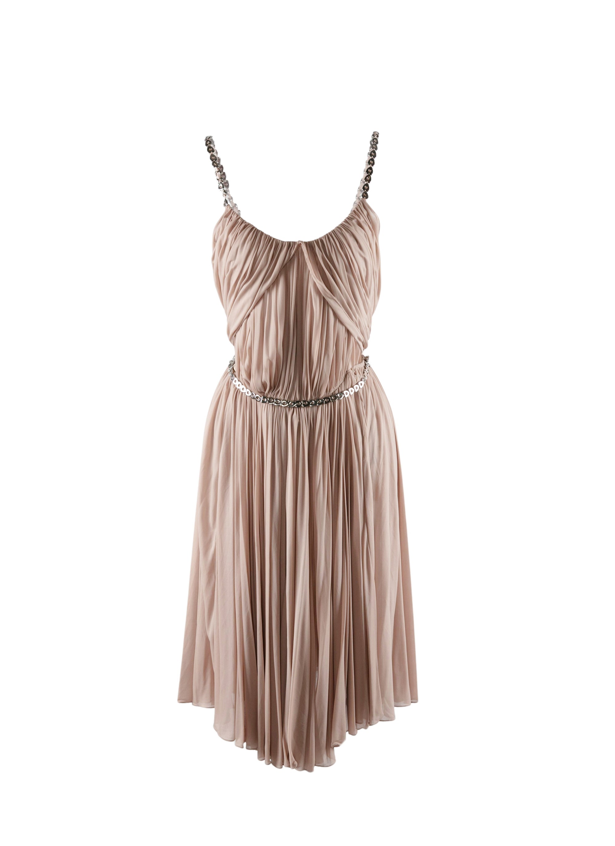 Sleeveless sweetheart dress - Flesh