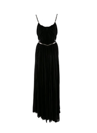 Robe à bretelles et ceinture ornés de coeur - Noir