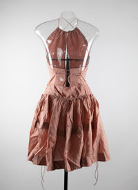 Sleeveless silk dress - Hazelnut & Gold
