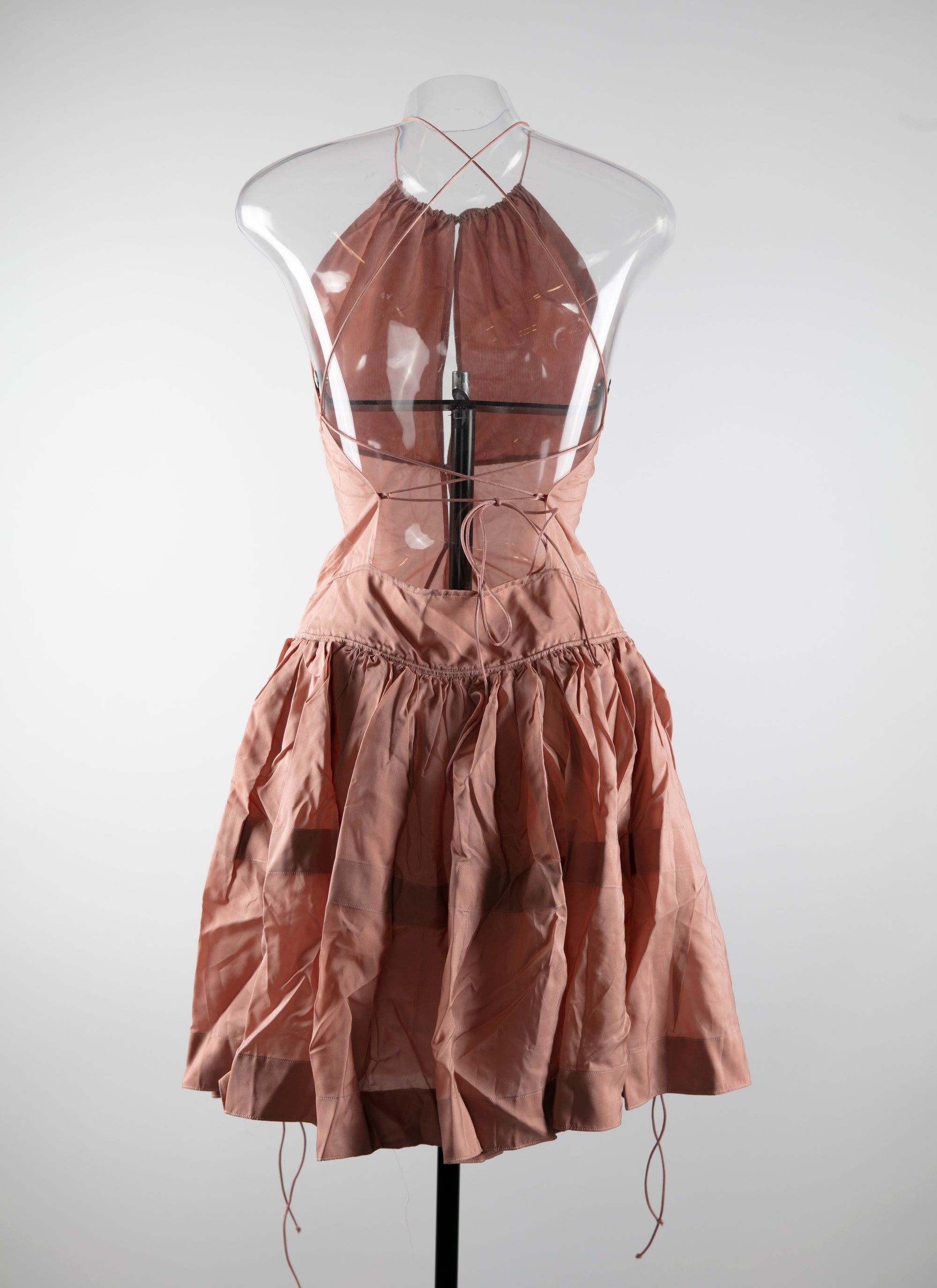 Sleeveless silk dress - Hazelnut & Gold