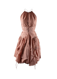 Sleeveless silk dress - Hazelnut & Gold