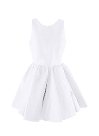 Robe courte patineuse sans manches - Blanc