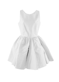 Robe courte patineuse sans manches - Blanc