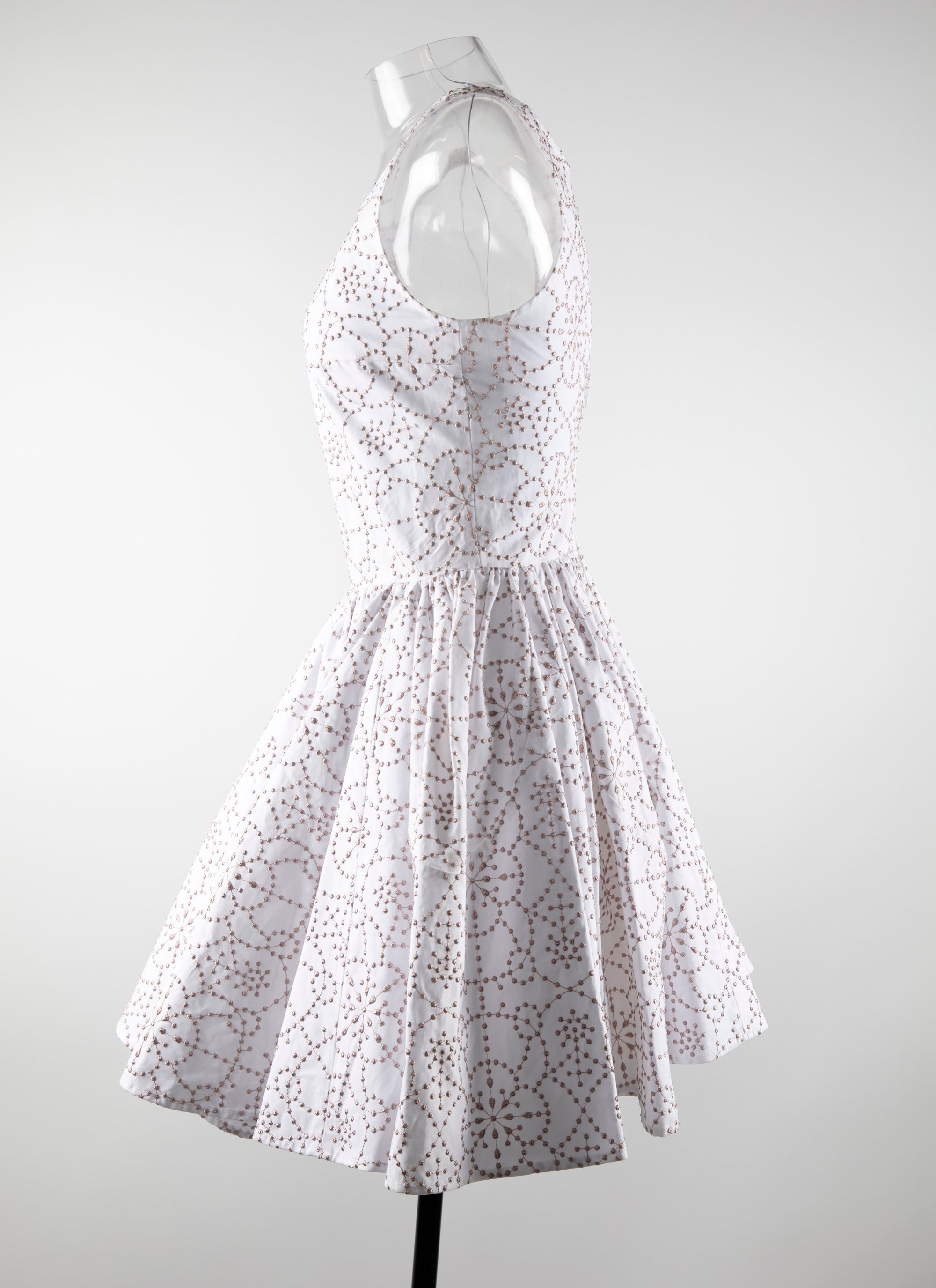 Sleeveless dress - White & Beige