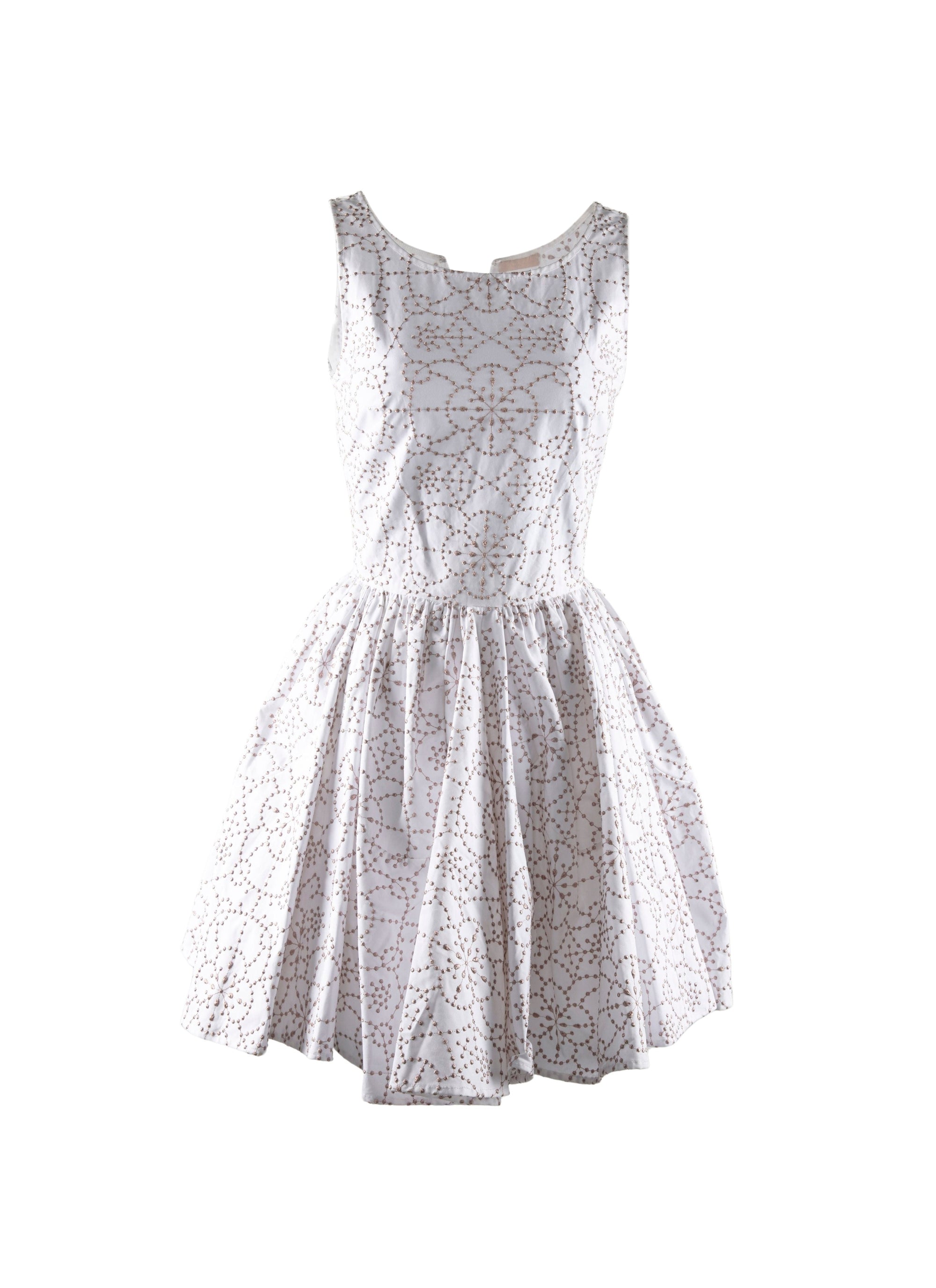 Sleeveless dress - White & Beige