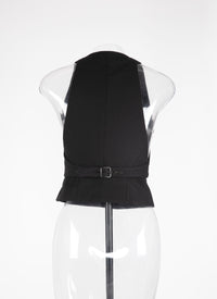 Sleeveless cardigan - Black intense