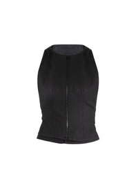 Sleeveless cardigan - Black intense