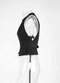 Sleeveless cardigan - Black intense
