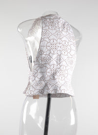 Sleeveless cardigan - White & Beige