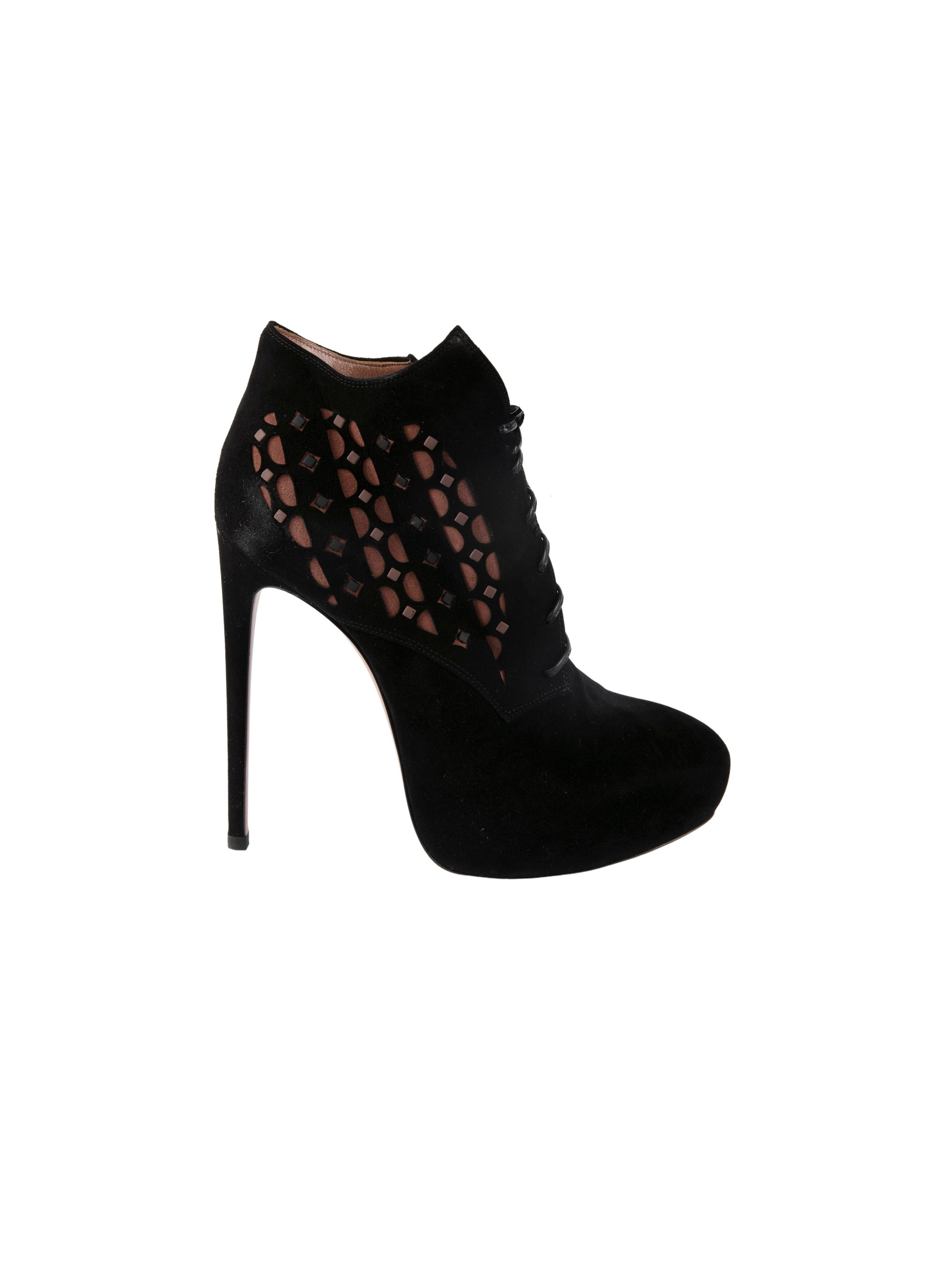 Bottines à clous en cuir - Noir & Noisette