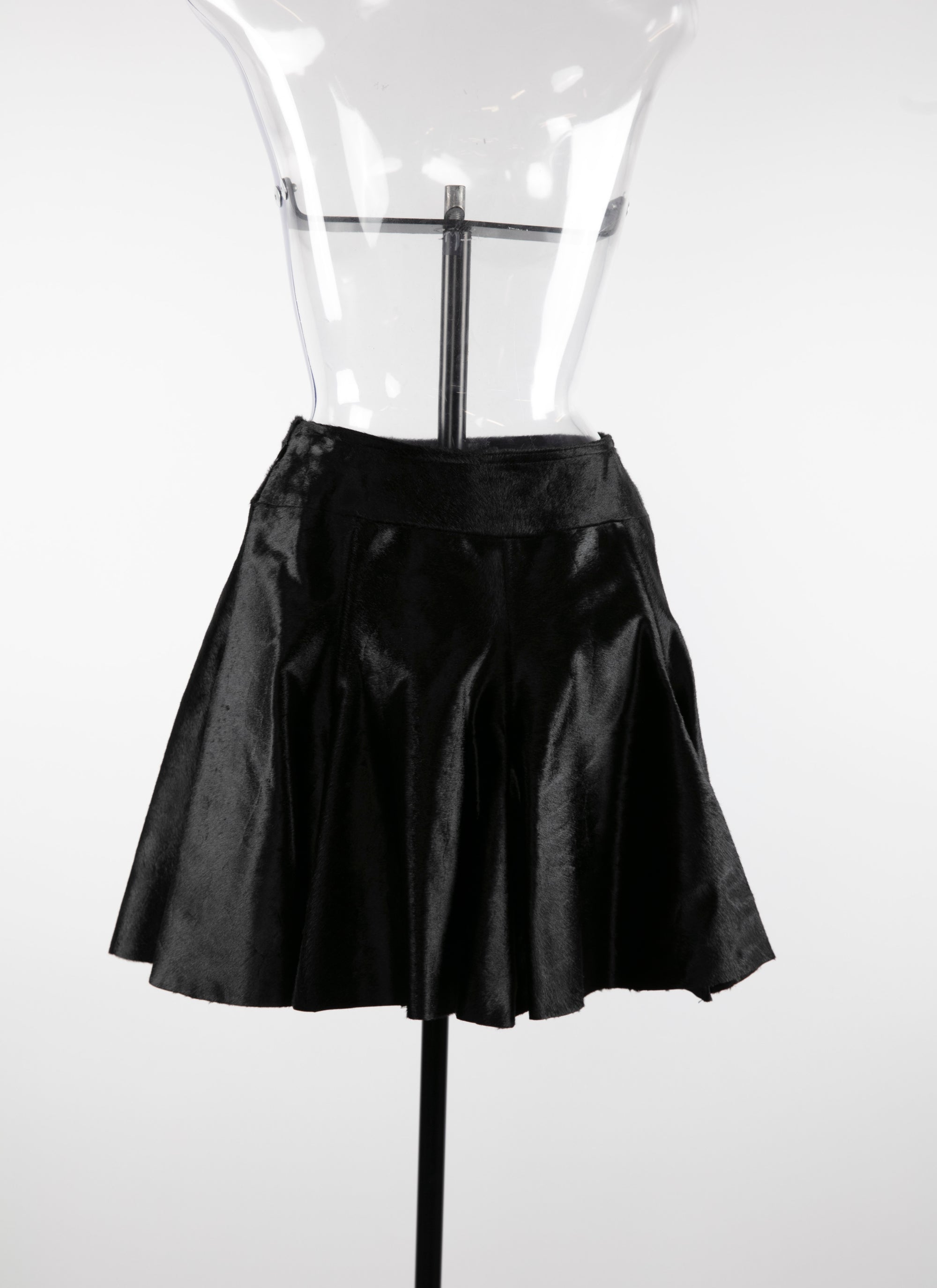 Jupe évasée en cuir - Noir