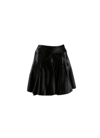 Jupe évasée en cuir - Noir