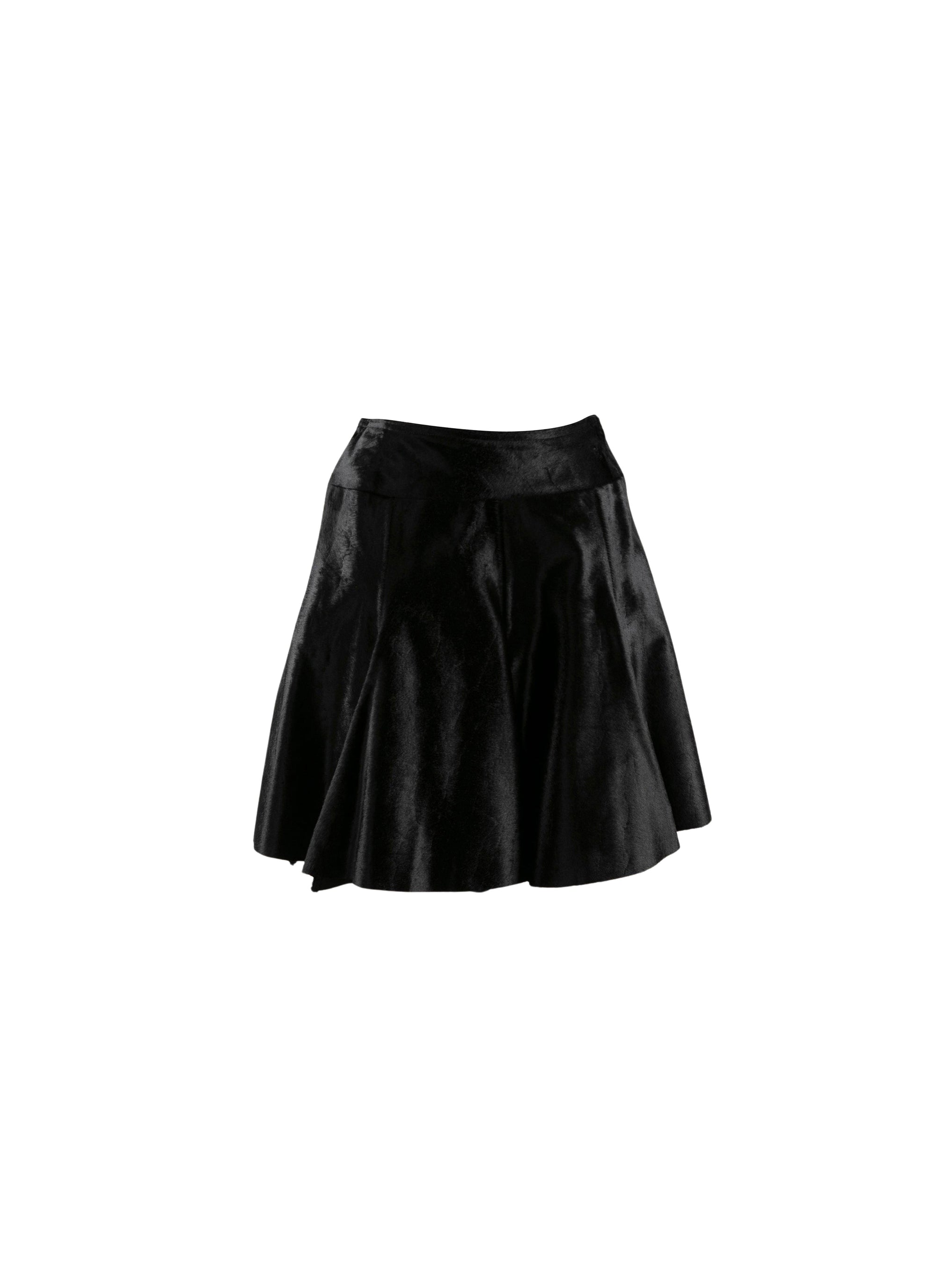 Jupe évasée en cuir - Noir