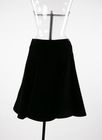 Jupe patineuse unie - Noir charbon