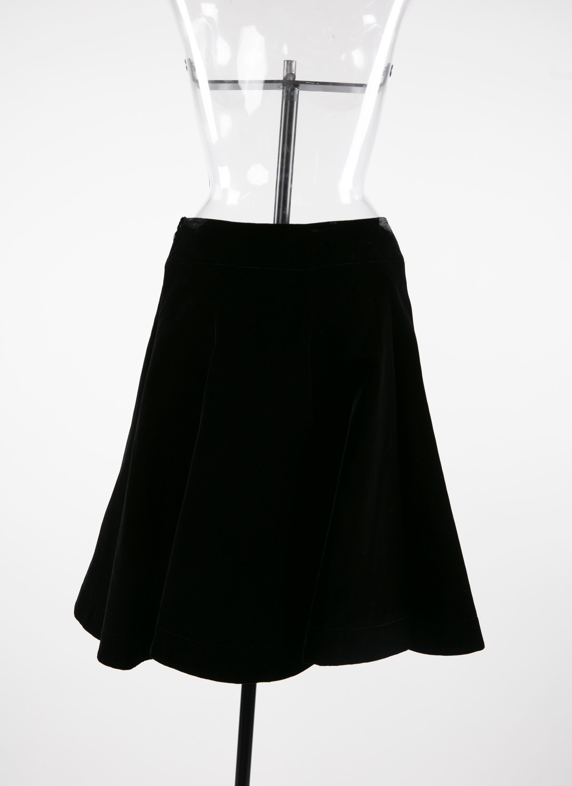Jupe patineuse unie - Noir charbon