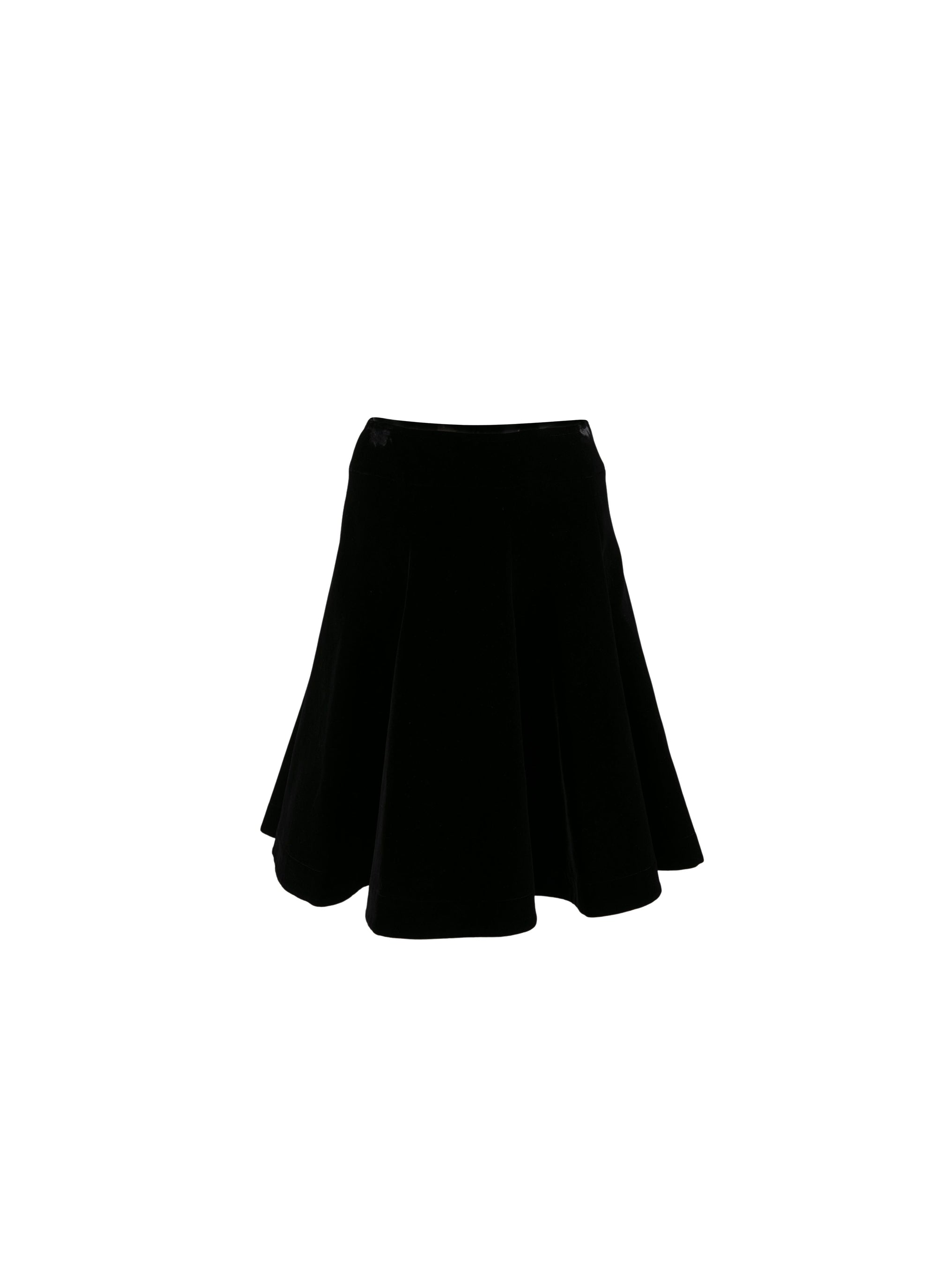 Jupe patineuse unie - Noir charbon