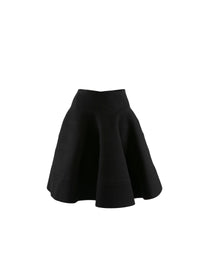 Plain mid-length skater skirt - Charcoal Black