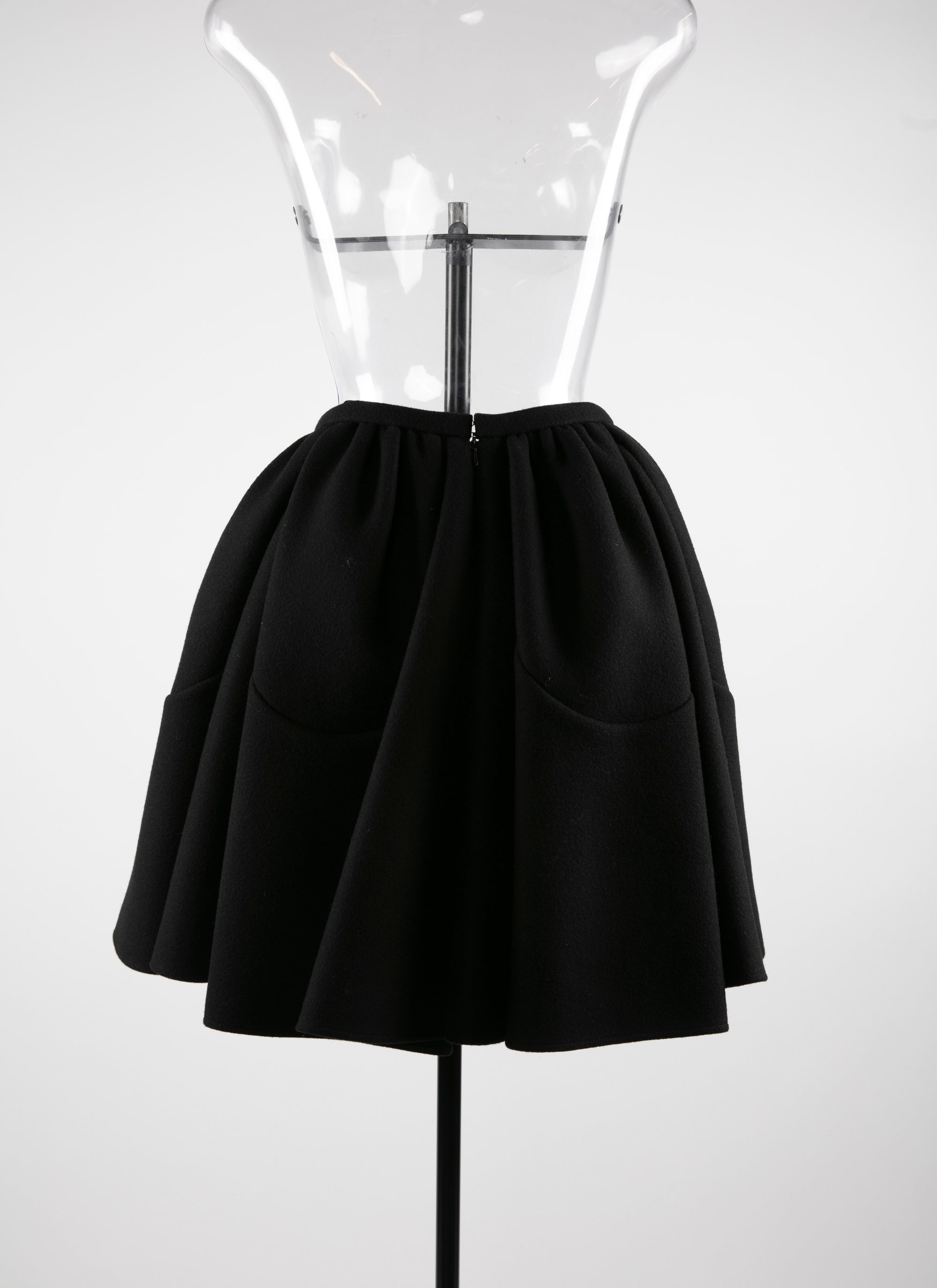 Flared skirt with contrasting details - Intense Black