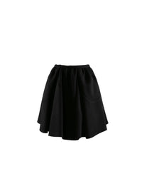 Flared skirt with contrasting details - Intense Black