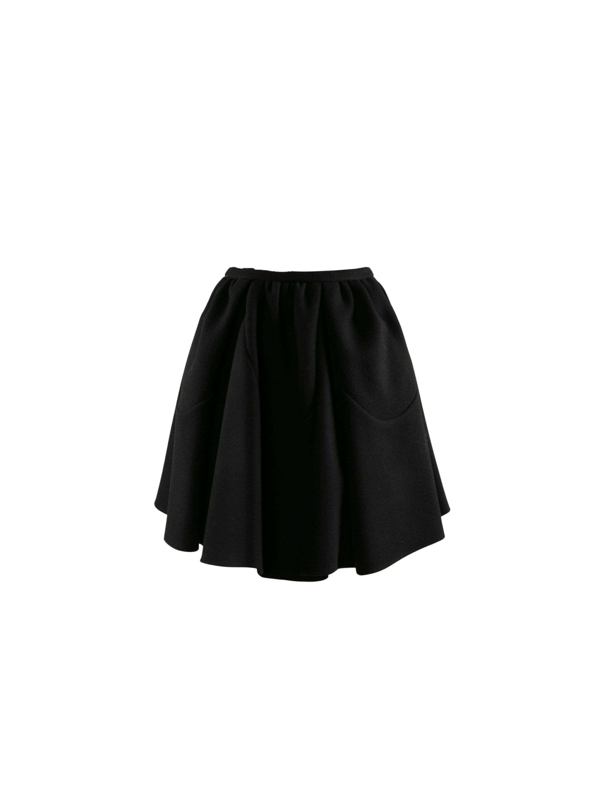 Flared skirt with contrasting details - Intense Black