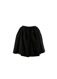 Petal skirt in wool - Black Gloss