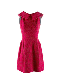 Studded dress with shirt collar in wool and cashmere - Ruby & Gold