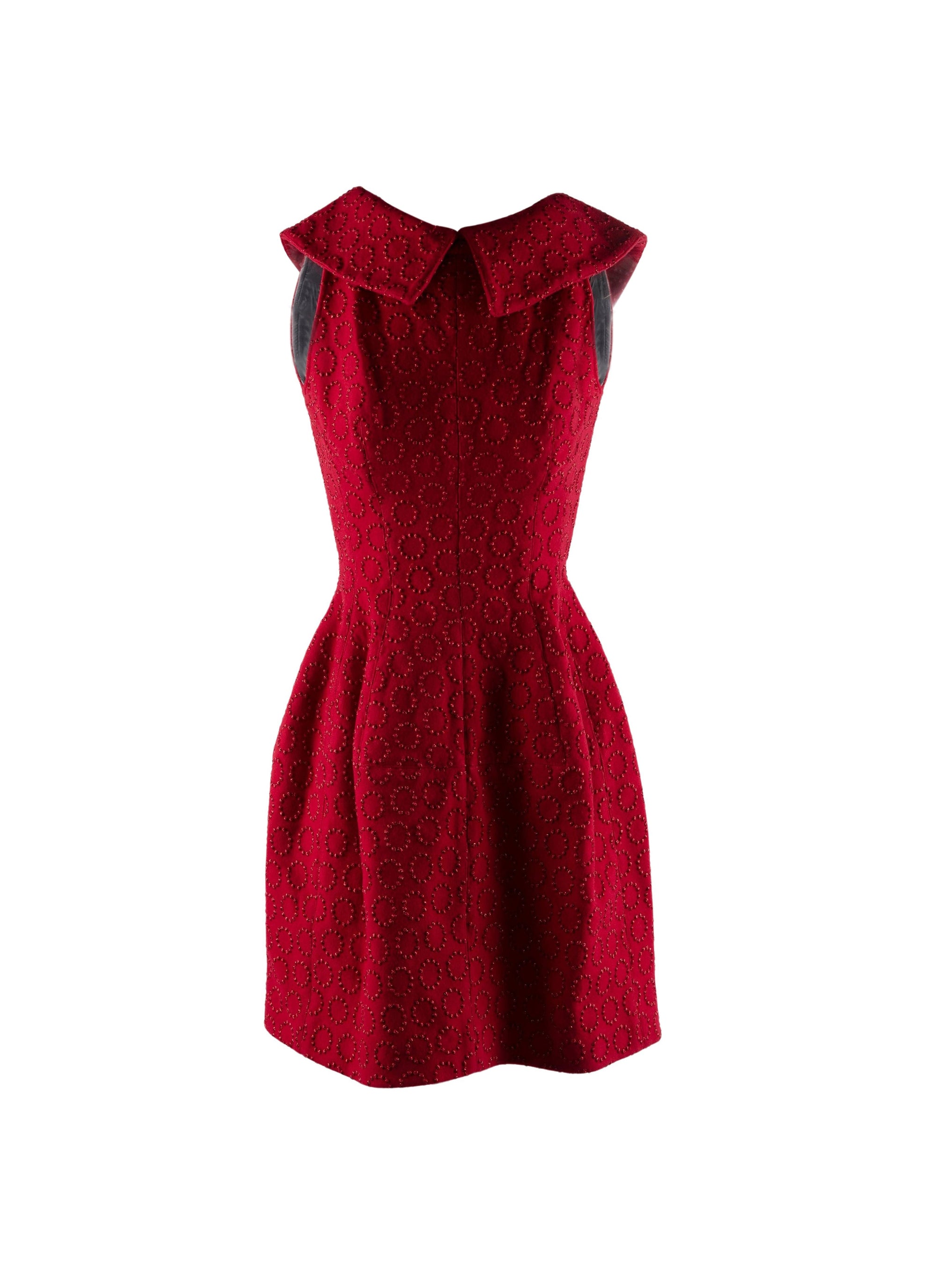 Robe courte évasée clouté sans manches à col chemise - Rubis & Or