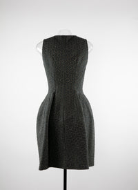 Short studded sleeveless flared dress in wool - Drill & Gold